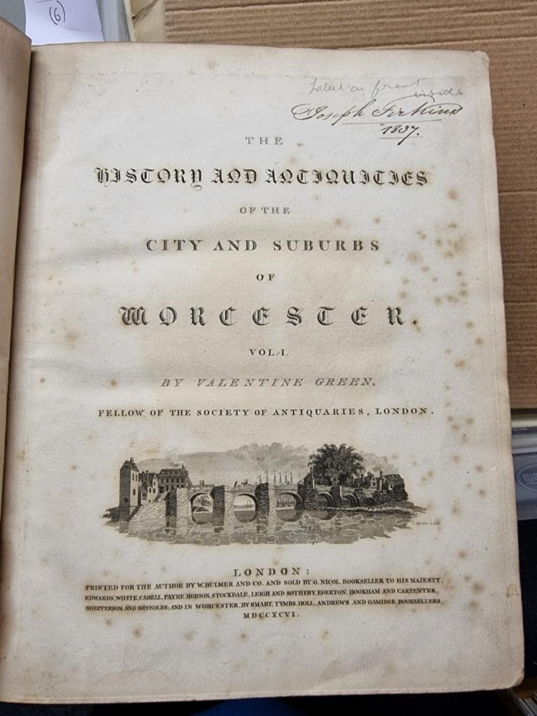 GREEN (Valentine): 'The History and Antiquities of the City and Suburbs of Worcester..': London, - Bild 2 aus 5