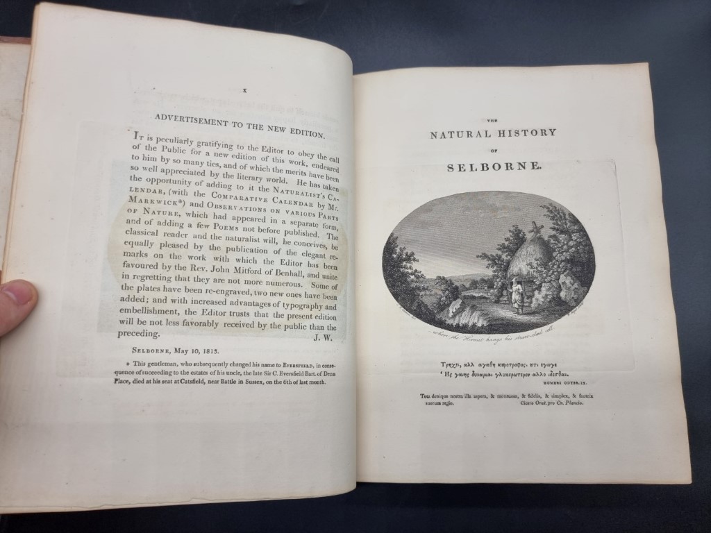 WHITE (Gilbert): 'The Natural History and Antiquities of Selborne in the County of Southampton..', - Bild 8 aus 8