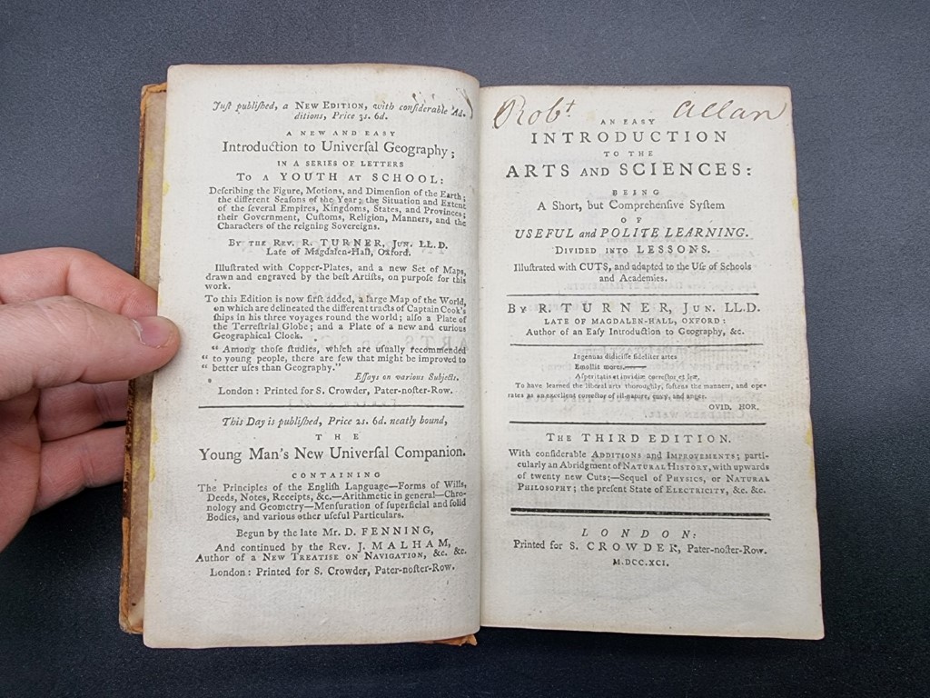 TURNER (Richard): 'An Easy Introduction to the Arts & Sciences..', London, printed for S Crowder, - Bild 5 aus 6