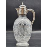 A Victorian silver mounted cut glass claret jug, Sheffield 1891, 28cm high.