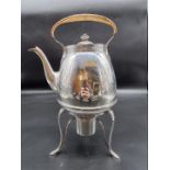 A George III silver kettle on stand, by William Fountain, London 1815, engraved crest and
