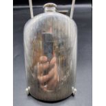 A large American sterling hip flask, stamped 'Napier 8oz', gross weight 173g, 15.5cm.