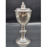 A large and impressive 19th century Danish silver communion cup and cover, by N C Clausen, Odense,