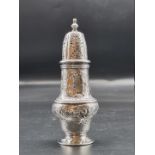 A George III silver sugar caster, London 1777, 108g, 13.5cm high.