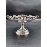 A silver pedestal bowl, by Martin, Hall & Co., Sheffield 1911, with pierced rim, 641g, 25.5cm