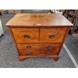 An antique mahogany commode, having two drawers, 67cm wide x 70cm high.