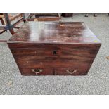 A 19th century mahogany mule chest, 80cm wide x 55cm deep x 48cm high.