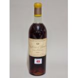 A bottle of Chateau d'Yquem, Sauternes, 1960.