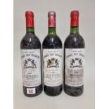 Three 75cl bottle of Chateau Grand-Puy Ducasse, Pauillac, 1982. (3)