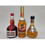 Three bottles of liqueur, comprising: a 50cl Bols Apricot brandy; a 50cl Grand Marnier; and a 35cl
