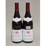 Two 75cl bottles of Givry 1er Cru Clos Jus, 1999, Chofflet-Valdenaire. (2)