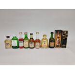 A group of ten 5cl alcohol miniatures, to include: The Singleton, in oc; The Glenlivet; and