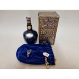 A 75cl bottle of Chivas Royal Salute 21 year old 'Sapphire Flagon', in velvet draw string bag and