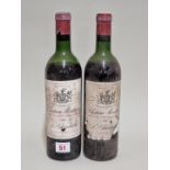 Two 75cl bottles of Chateau Montrose, Saint-Estephe, 1961. (2)