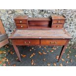 An old mahogany writing desk, 100cm wide x 53.3cm deep x 90cm high.