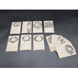 ASTRONOMY CARDS: a thus untraced suite of 15 printed astronomical cards circa 1840, each with