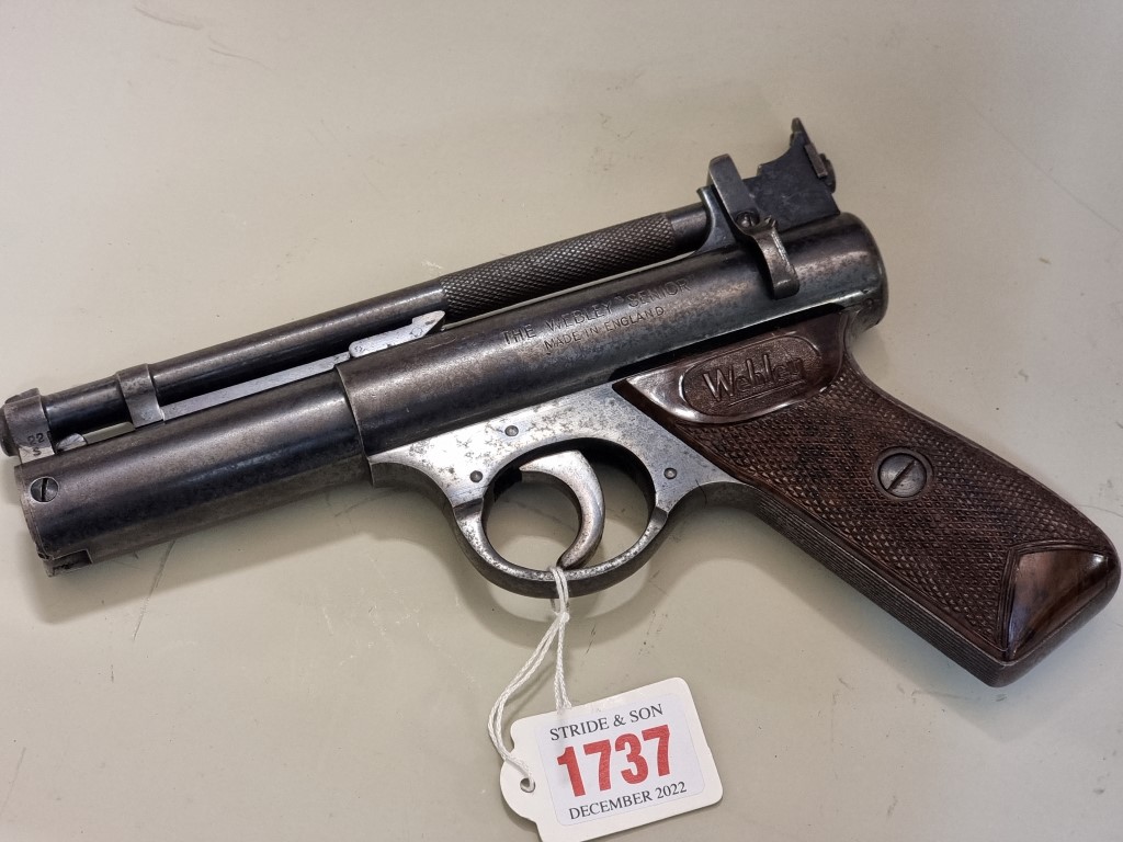 A Webley Senior .22 calibre air pistol, Serial No.1963.