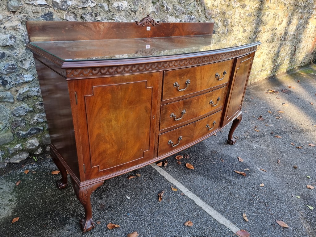A 1920s mahogany bowfront sideboard, 153cm wide. - Image 2 of 5