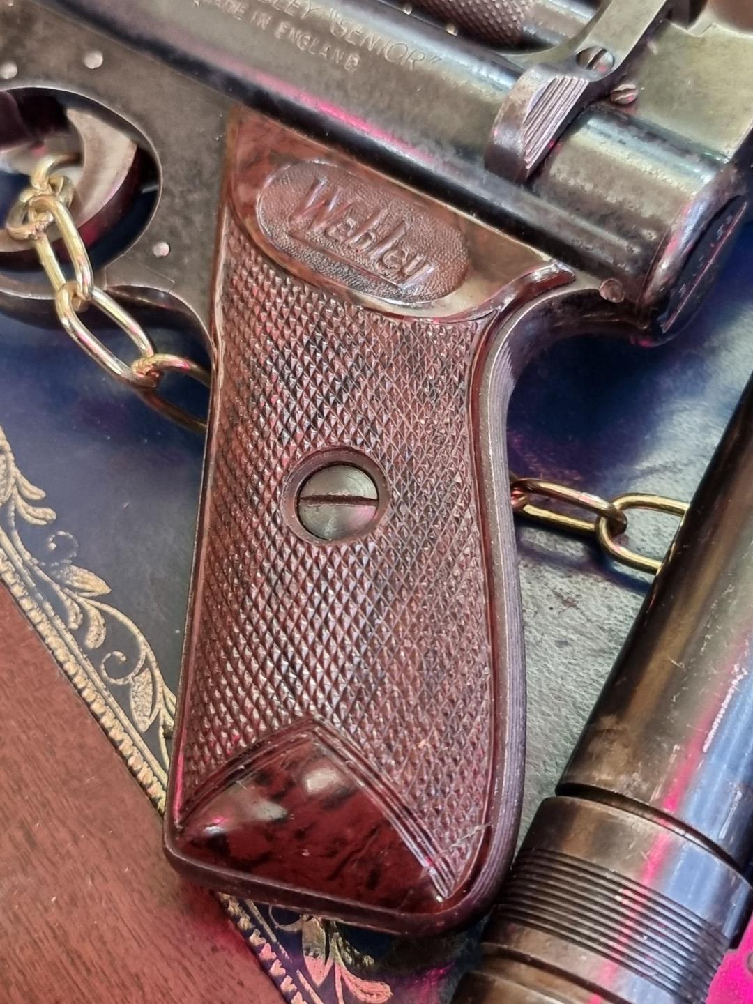 A Webley Senior .22 calibre air pistol, Serial No.1963. - Image 9 of 9