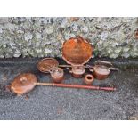 A small collection of copperware, to include a mould. (7)