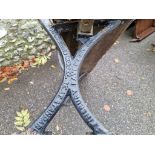 A cast iron bench made by S Finsbury, Originally a pew from the old Methodist Church in Bedhampton.