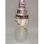 An Art Deco electroplated 'Recipe' cocktail shaker, circa 1930s, 27.5cm high.