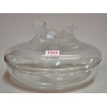 A Lalique 'Ophelie' clear and frosted glass bowl and cover, 27cm diameter.