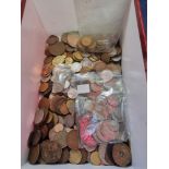 Coins: a quantity of UK and World coinage; to include a small quantity of silver coins and two