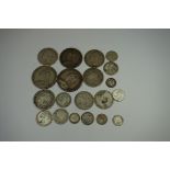 Coins: a quantity of Victoria and later silver coinage; to include two 1890 crowns, 186g.
