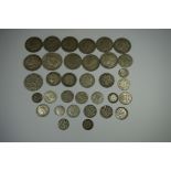 Coins: a small quantity of UK silver and part silver coinage, 202g.