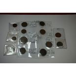 Coins: a collection of 19th century Canadian bank tokens and other coins. (13)