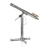 An impressive aluminium and brass 6” refracting astronomical Telescope by Irving & Sons