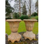 A pair of stoneware planters