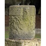 A rare Romanesque style carved granite mortar