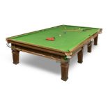 An Historic full size mahogany snooker table by Thurston and Co