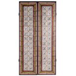 A pair of stained glass panelled doors