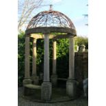 † A hand carved sandstone Rotunda with domed wrought iron roof