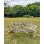 A Coalbrookdale Fern and Blackberry pattern cast iron seat