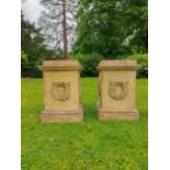 A pair of stoneware plinths