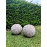 A pair of Breche marble balls