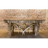 An antler coffee table