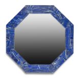 A lapis lazuli veneered octagonal mirror