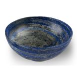 A turned lapis lazuli bowl
