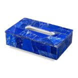 A lapis lazuli veneered tissue box