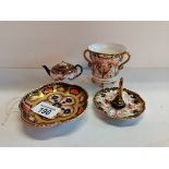 A Collection of Royal Crown Derby "A Two Handled cup on Four Feet Early 19century" "A Miniature