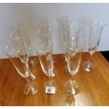X10 glass champagne flutes excellent condition no chips
