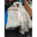 Rabbit skin fur coat