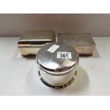 3 Silver trinket boxes