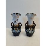 Pair of Doulton vases 13cm height A/F