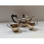 Silver Teapot, Milk jug and Sugar bowl